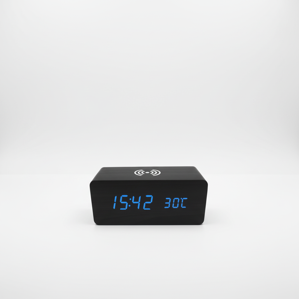 LED digital clock with Wireless charging